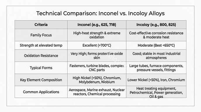 Inconel vs Incoloy