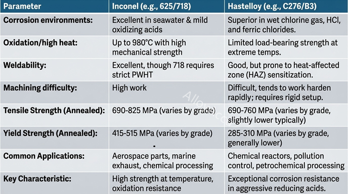 Inconel vs Hastelloy
